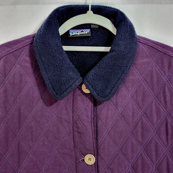 Vintage 1991 Patagonia Quilted Chore Barn Jacket Womens 10 Purple USA Made RARE - Picture 3 of 9